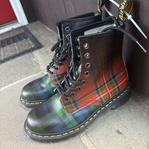 Dr. Martens Multicolor Tartan Ankle Boots
